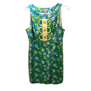 Lilly Pulitzer blue & green retro dress size 10